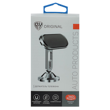 BY Держатель телефона магнитный, на панель, металлический, серебро