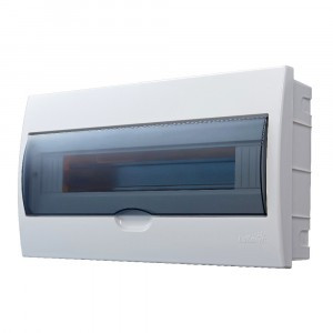 Lezard LUXRAY бокс (корпус) пластик ЩРВ-П-18 мод. встраиваемый БЕЛЫЙ с дымчатой дверцей IP40