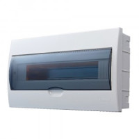 Lezard LUXRAY бокс (корпус) пластик ЩРВ-П-18 мод. встраиваемый БЕЛЫЙ с дымчатой дверцей IP40