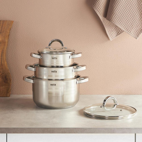 VETTA Фултон Кастрюля 18х10,5см, 2,1л, со стекл. крышкой, индукция