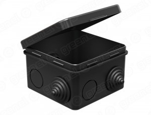 GREENEL Коробка распред. ОУ 80х80х50мм, IP54, 4 гермовводов, ЧЕРНЫЙ (45шт) GE41238-05