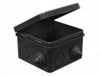 GREENEL Коробка распред. ОУ 80х80х50мм, IP54, 4 гермовводов, ЧЕРНЫЙ (45шт) GE41238-05