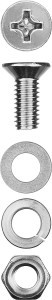 Винт (DIN965) в компл. гайка (DIN934), шайба (DIN125), шайба пруж. (DIN127), M4 x 16мм, 30 шт, ЗУБР