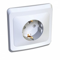 Systeme Electric Этюд роз. СУ 1 мест. бел. (пл.осн., земля, штор.) PC16-004B (20!)