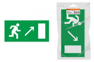 TDM Знак 350х124мм "Направление к эвакуац. выходу направо вверх" для ССА инд. уп. (10!) SQ0817-1004