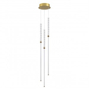 ODEON LIGHT 6639/33L HIGHTECH ODL24 бронз/белые бусы из акрила подвес IP 20 LED 33W 3000K MONELLA