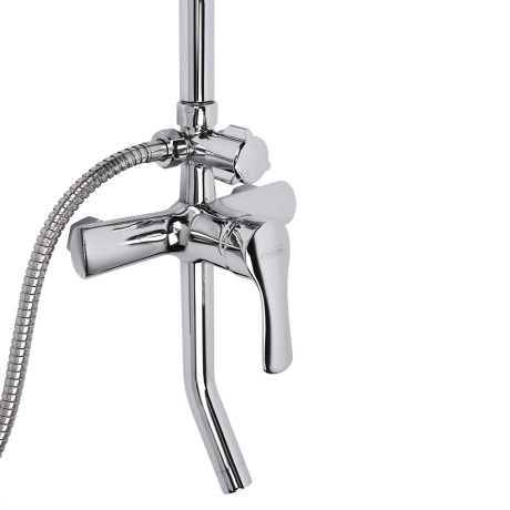 СоюзКран Душевая система со смесителем (кер. картридж 35мм, цинк), верхний душ 1 режим, ручной 3 реж