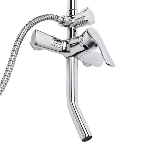 СоюзКран Душевая система со смесителем (кер. картридж 35мм, цинк), верхний душ 1 режим, ручной 3 реж