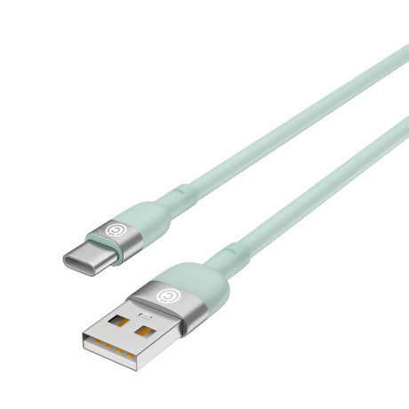 ВСЁГАЗИН Кабель для зарядки Live Type-C, 1м, Быстрая зарядка 3А, QC, PD 20W, силикон, салатовый