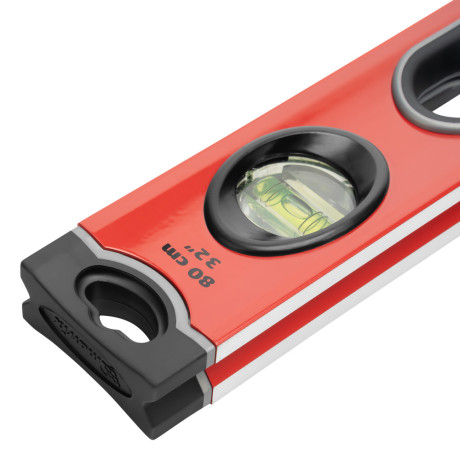 Уровень алюминиевый, 800 мм, 3 глазка, ударопрочные заглушки, двухкомпонентные ручки Matrix ProFI