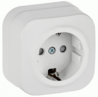 IEK GLORY роз. ОУ 1 мест. 16А (земля, шторки) РСш20-3-ХБм белый мат. ERH14-K01M-16