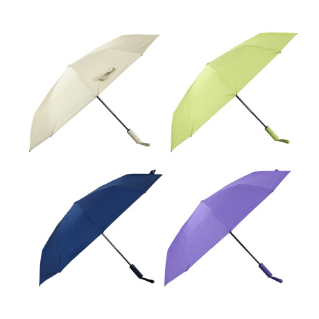 Зонт автомат, усиленный, стекловолокно, металл, пластик, ПЭ, винил, d103см, 10 спиц, 4 цвета