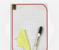 Доска маркерная А4 белый/клетка + маркер Россия 14448