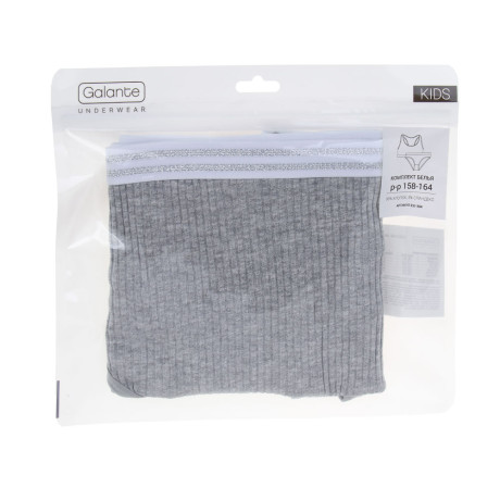 GALANTE Комплект белья: топ на лямках и трусы, р.158-164, 95% хлопок, 5% спандекс, серый, НБ25-37