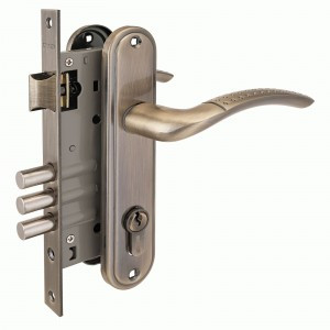 АЛЛЮР 132/3 AB ст.бронза 5кл. М/О расстояние 70мм 3-ригеля Замок врезной с/руч  (12)