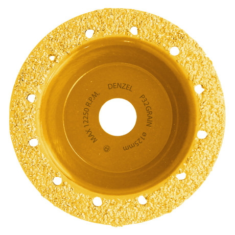 Чашка твёрдосплавная зачистная,125 мм, Плоская, мелкое зерно #32// Denzel