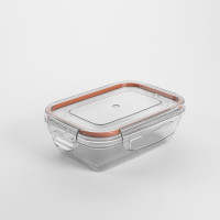 Контейнер пищевой герметичный с защелками 0,47л, прямоугольный конусный, пластик