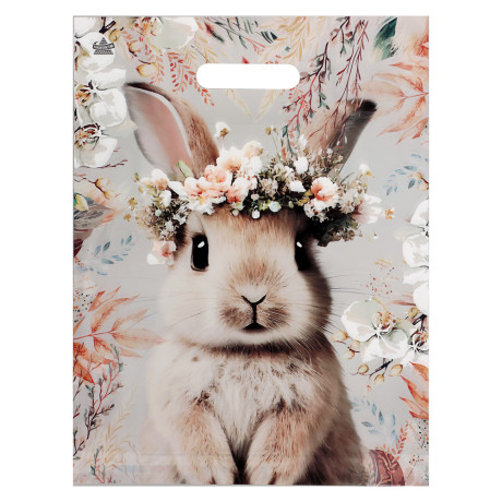 Пакет Летний Зайка/Ёжик-пакет вырубной, L 40х31см, 60 мкм, ламинат