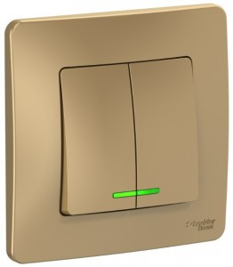 Systeme Electric BLANCA выкл. СУ 2 кл. 10А титан (пл.осн., инд.) BLNVS010514 (5!)