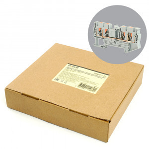 Stekker зажим самозажимной 4-х проводный проходной ЗНИ 4мм2 LD574-1-40 (JXB PT 4) серый 49246