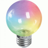 Feron Лампа св/д шар G60 E27 3W RGB прозр. плавн. смена цвет 84x60 д/гирлянды Белт Лайт LB-371 38133