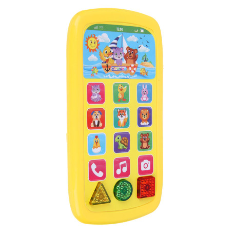 ИГРОЛЕНД Смартфон обучающий с комбинированными кнопками, свет, звук, 3ААА, ABS, 8х15х1,5см