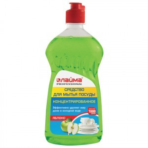 Средство д/мытья посуды 1 кг, ЛАЙМА PROFESSIONAL, концентрат, "Яблоко", 604648