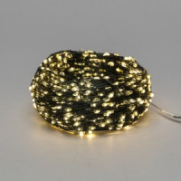 Гирлянда-нить &quot;Роса&quot; 100м., 1000LED, теплый белый, IP20 темн-зел шнур 3м, контрол Neon Night 303-296