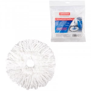 Насадка МОП для швабры круглая, диаметр 16см, микрофибра, OfficeClean Professional
