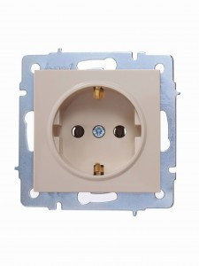 Lezard VESNA мех. роз. земля СУ 1 мест. 16А крем (ПБТ) (корп. ABS)  742-0388-122B