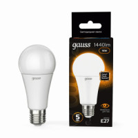 Gauss лампа ЛОН A60 E27 16W(1380lm) 3000 2K 120x60 матовая, пластик/алюм. 102502116