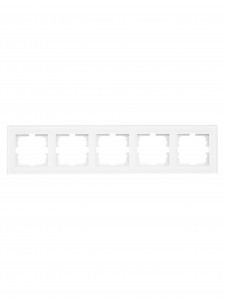 Lezard VESNA рамка акрил СУ 5 мест., гориз., белая 742-5480-150