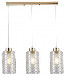 Rivoli подвес Malice 9124-203 3хE27 40W золото,золото, прозрачный 580х120х800 54878