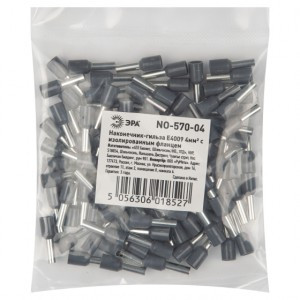 ЭРА Наконечник-гильза изолир. НШВИ Е4009 4мм2, серый (уп.100шт, цена за уп)