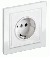 IEK BRITE роз. СУ земля, штор. 16А РСР14-1-0-БрБ бел. BR-R14-16-K01-F