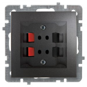 Nilson TOURAN Накладка+Мех. Аудиорозетка Двойная (Stereo) антрацит