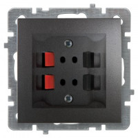 Nilson TOURAN Накладка+Мех. Аудиорозетка Двойная (Stereo) антрацит