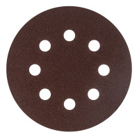 Круг абразивный на ворсовой подложке под "липучку", перфорированный, P 100, 125 мм, 5 шт Сибртех