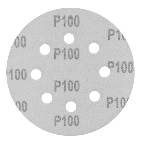 Круг абразивный на ворсовой подложке под "липучку", перфорированный, P 100, 125 мм, 5 шт Сибртех