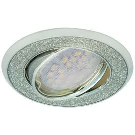 Ecola DL39 MR16 GU5.3 св-к литой поворот.Круг под стекл.Серебряный блеск/Хром 23x88 FS1614EFY (10!)