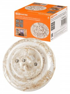 TDM Болонь Выкл СУ фарфор. поворот проходной с ручкой (бантик) 10А мрамор Ретро SQ1820-0113