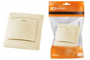 TDM Таймыр выкл. СУ 1 кл. 10А сл. кость (керам. осн., инд) (10!) SQ1814-0104