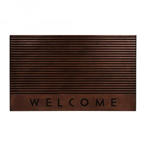 Коврик придверный 45*75 см, медь,  "Welcome", рифленый  VORTEX