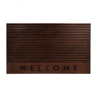 Коврик придверный 45*75 см, медь,  "Welcome", рифленый  VORTEX