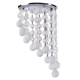 Ecola GX53 H4 5344 св-к Стекло Круг Больш.хрустал. Подвес под скос Мат/Хром 350x110 FY53RVECB (10!)