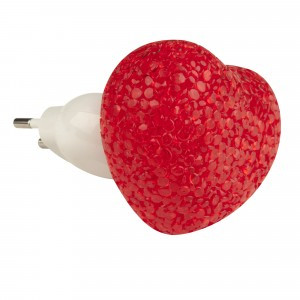 Uniel DTL-309 ночник 0.1W 1LED Сердечко красный/RED, 220V, пластик, с выкл, BL