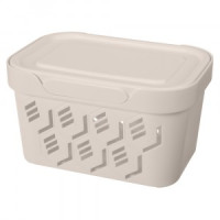 Ящик с крышкой универсальный "DELUXE", 189x132x110 мм, 1,9л светло-бежевый 433233534 Бытпласт
