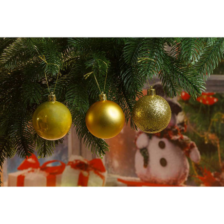 Шар Т259 6шт 6см (акрил/мат/блес) золото (140)