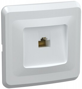IEK ВЕГА РК10-ВБ роз. СУ 1-ая комп. RJ45 Cat5e белый EKV15-K01-DM