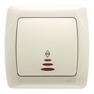 VIKO by Panasonic Carmen выкл. СУ 1 кл. прох.инд. крем. 90562063-RU (Турция)